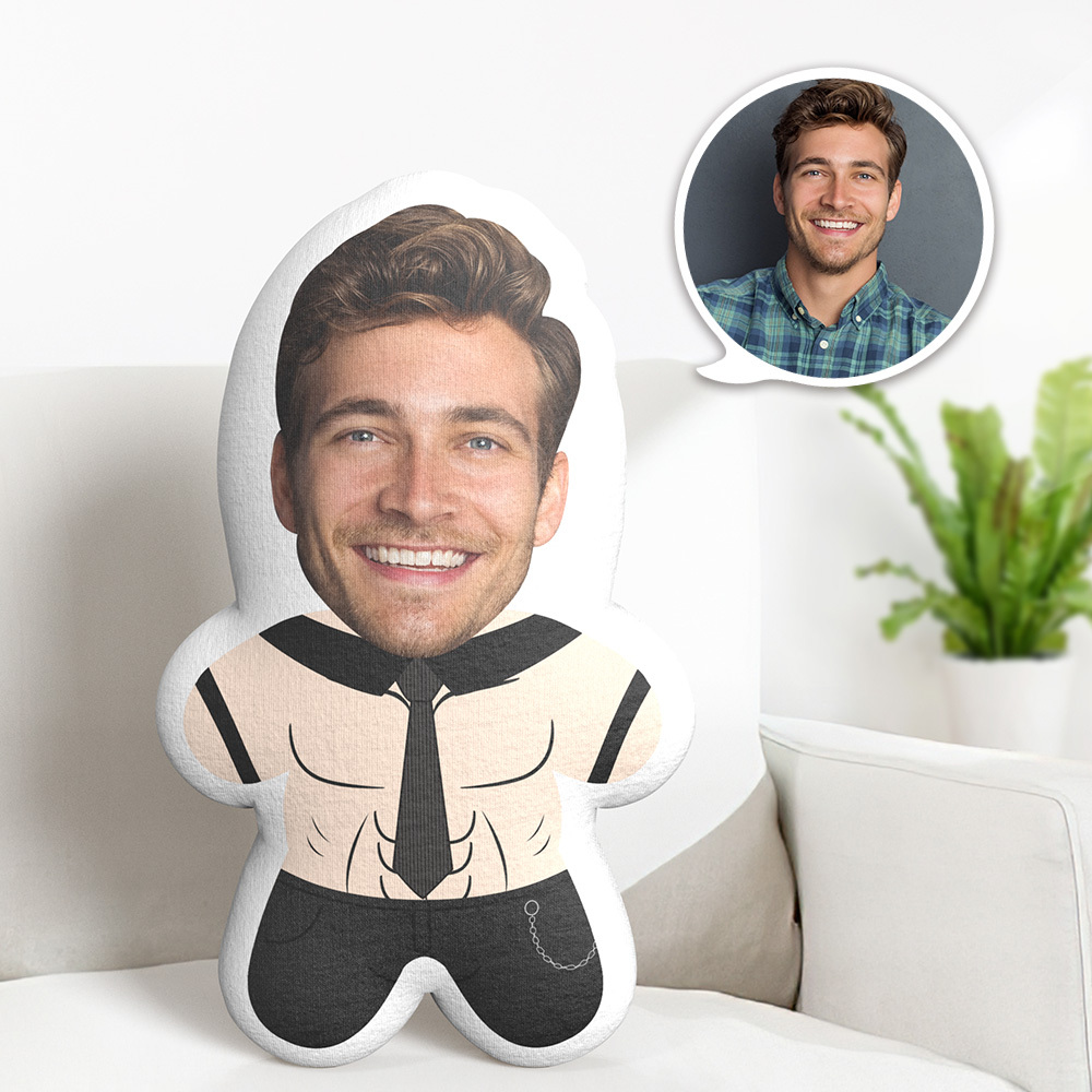 Custom Minime Throw Pillow Male Stripper Face Pillow Personalized Photo Minime Pillow - auphotoblanket
