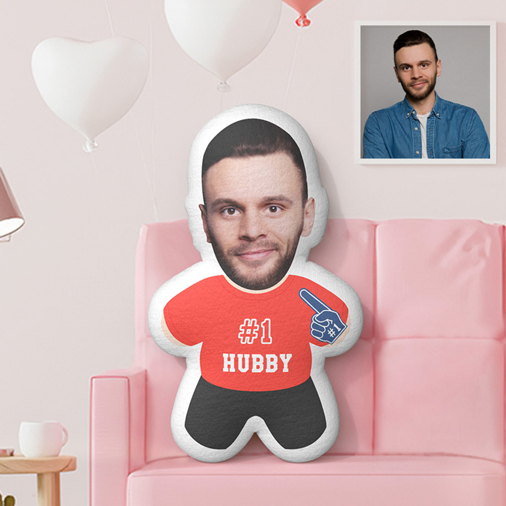 Custom Minime Throw Pillow #1 Hubby Face Pillow Personalized Photo Minime Pillow - auphotoblanket