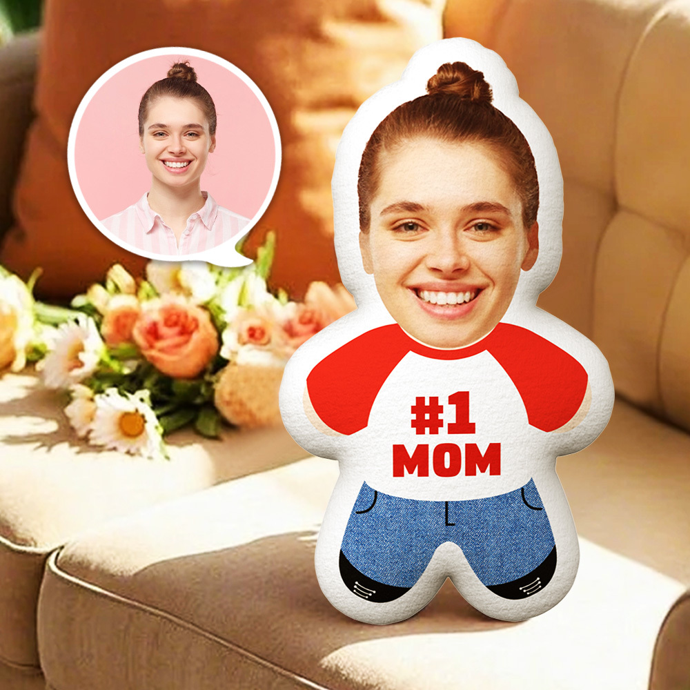 Custom Face Minime Pillow No.1 Mom Pillow Gifts for Mother - auphotoblanket
