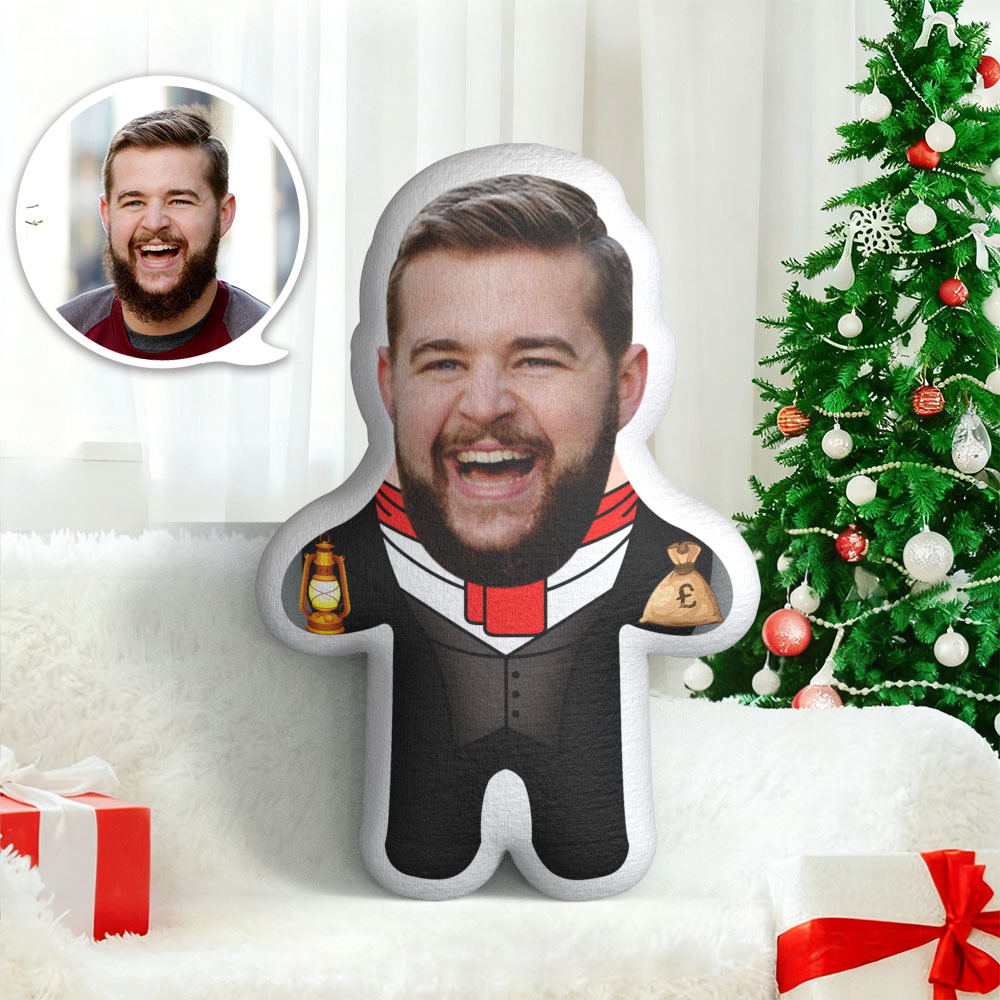 Custom Face Photo Pillow Scrooge Face MiniMe Pillow Christmas Gift - auphotoblanket