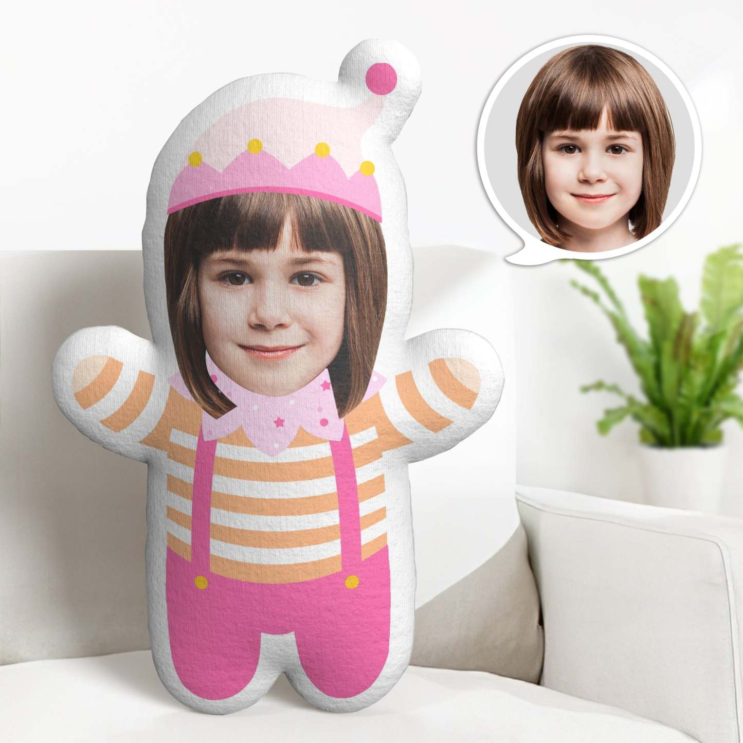 Christmas Gifts Minime Throw Pillow Custom Face Pillow Personalized Fairy Minime Pillow Gifts - auphotoblanket