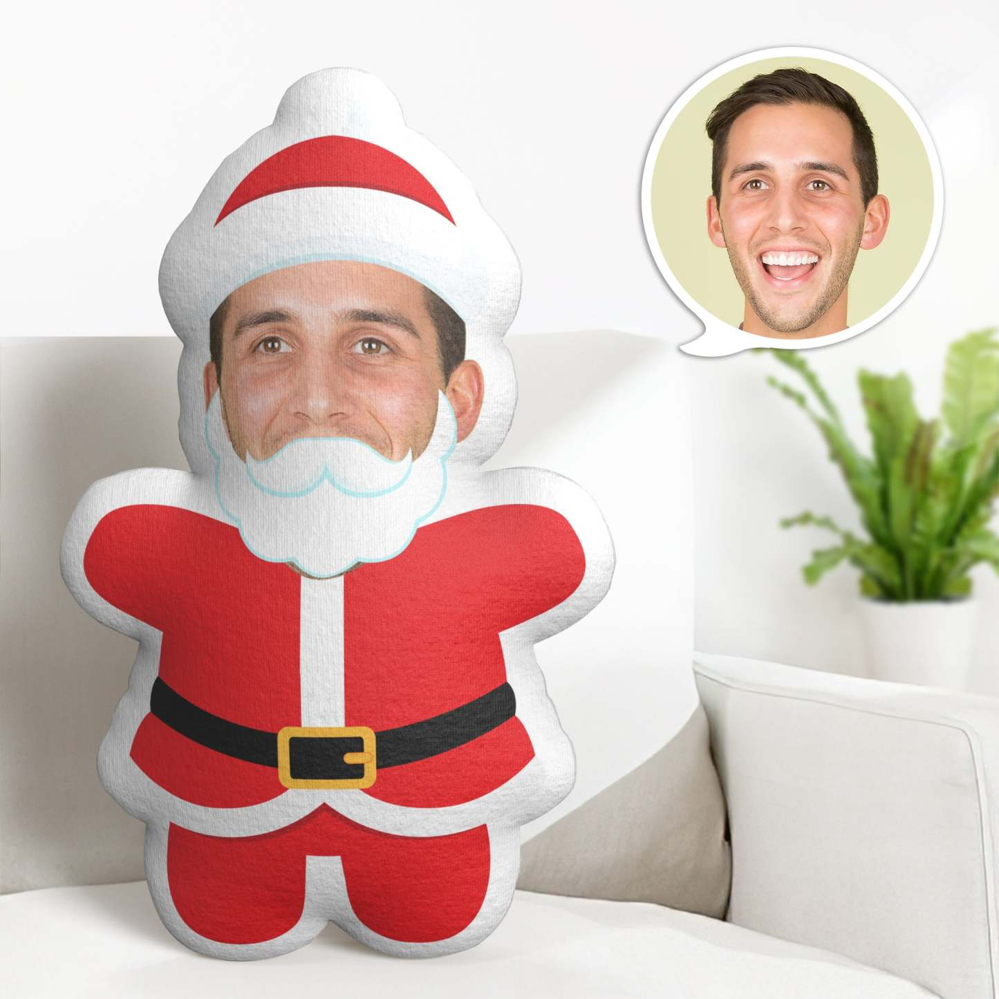 Custom Santa Claus Gifts Personalized Christmas Minime Throw Pillow - auphotoblanket