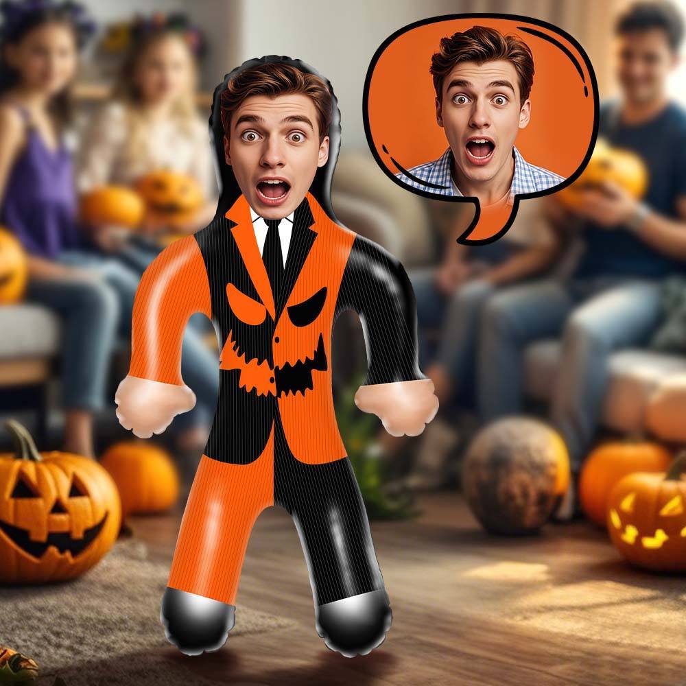 Mr. Pumpkin Air Minime Doll Custom Face Blow Up Doll For Him - auphotoblanket