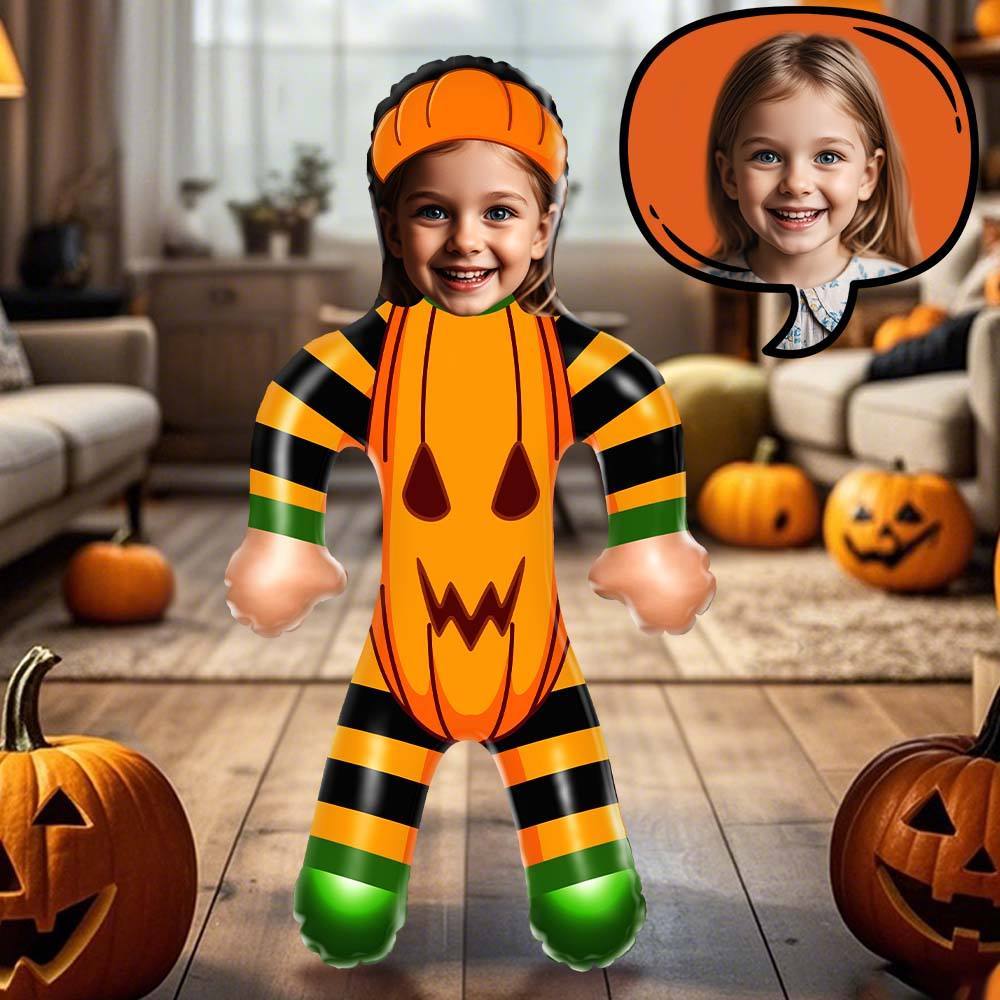 Halloween Cute Pumpkin Air MiniMe Dolls, Personalized Blow Up dolls, Halloween Gifts for Kids - auphotoblanket