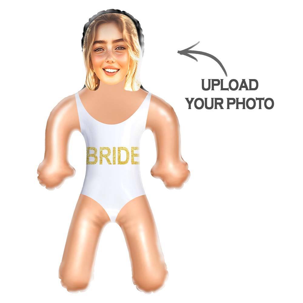 Personalized Bride Swimming Blow Up Dolls Funny Bridal Bachelorette Gifts for Her - auphotoblanket