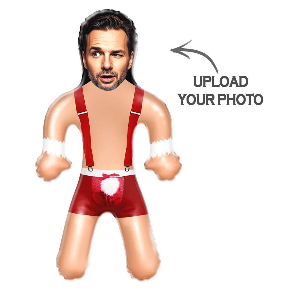 Custom Face Blow Up Doll Sexy Santa Christmas Funny Inflatable Air Minime Doll Christmas Gift For Her/Him - auphotoblanket