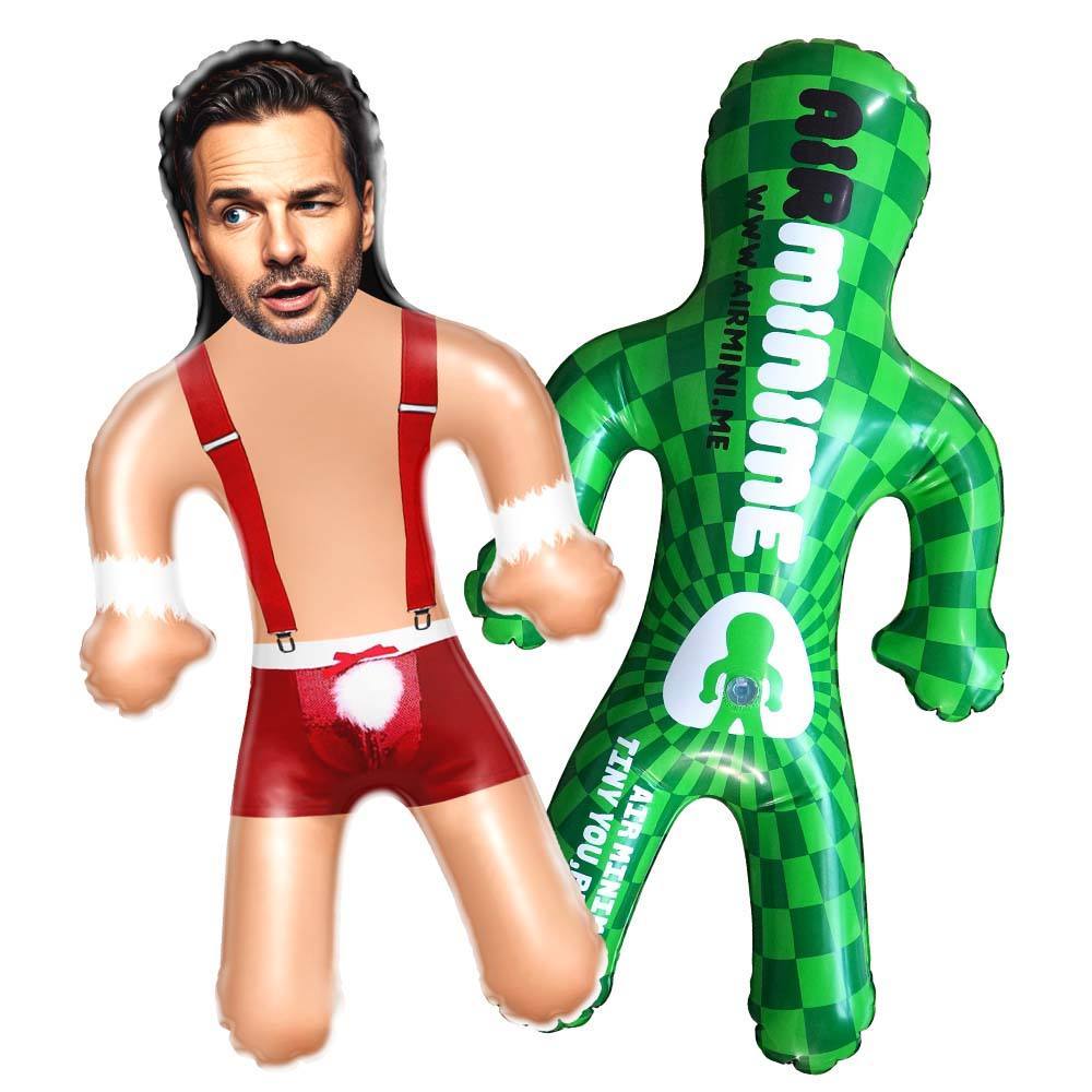 Custom Face Blow Up Doll Sexy Santa Christmas Funny Inflatable Air Minime Doll Christmas Gift For Her/Him - auphotoblanket