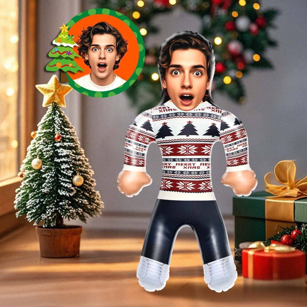 Custom Blow Up Doll Custom Face Christmas White Jumper Air Minime Doll Funny Inflatable Doll Christmas Gift - auphotoblanket