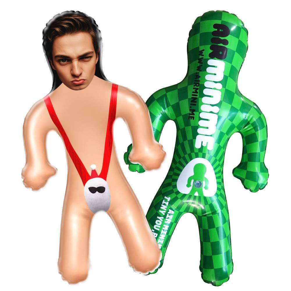 Personalized Sexy Santa Mankini Blow Up Doll Custom Face Air Minime Doll Funny Inflatable Doll Christmas Gift - auphotoblanket