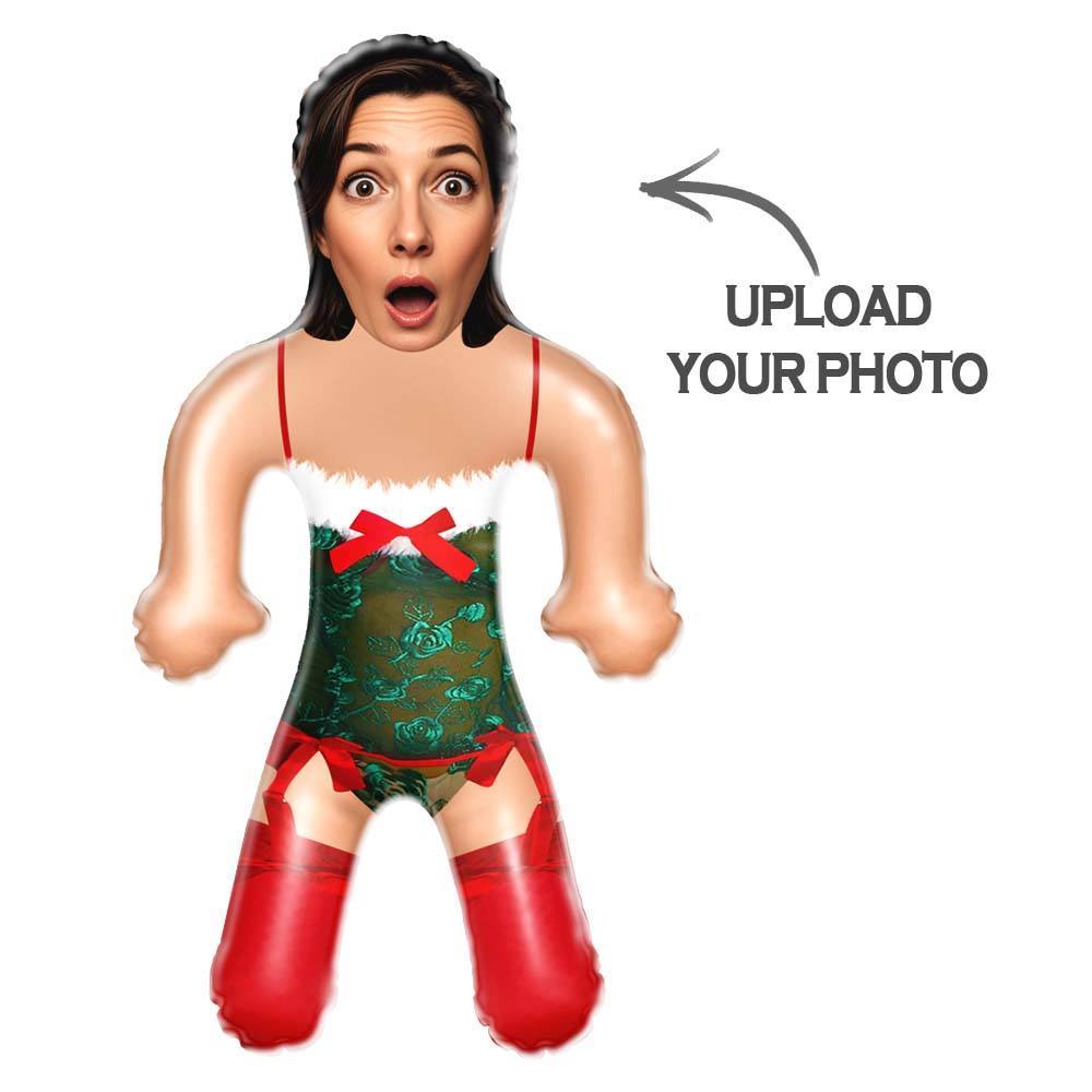 Custom Christmas Lingerie Blow Up Doll Custom Face Air Minime Doll Funny Inflatable Doll Christmas Gift - auphotoblanket