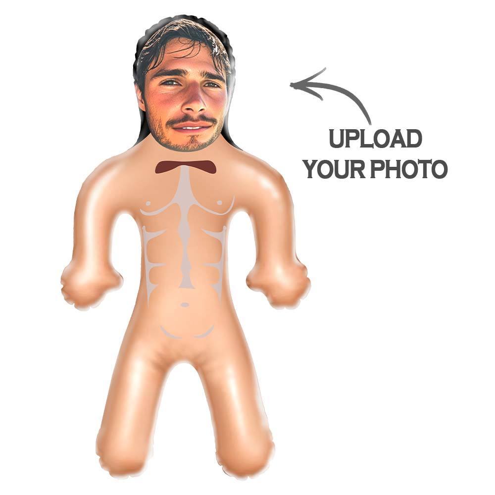 Personalized Groom Blow Up Dolls Funny Inflatable Man Printed Face Bachelorette Party Gift for Bride - auphotoblanket