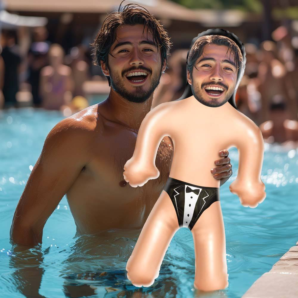 Personalized Tuxedo Swimming Trunks Air Minime Funny Blow Up Dolls for Party Favors - auphotoblanket