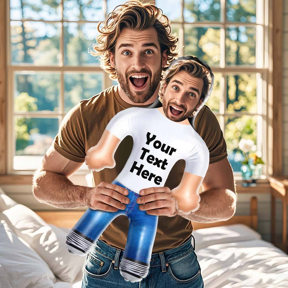 Personalized Air Minime White T-shirt Text Blow Up Dolls Funny Inflatable Doll Gift For Her/Him - auphotoblanket