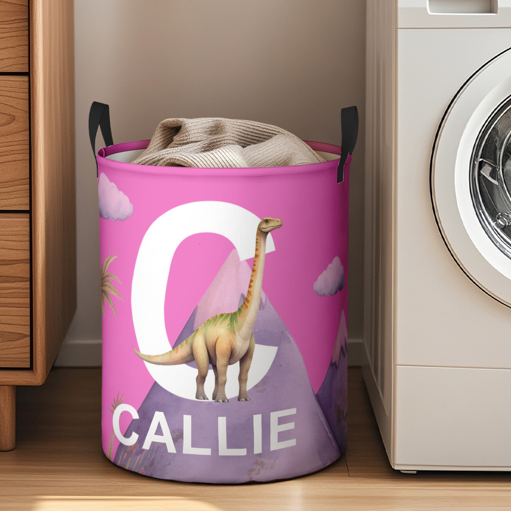 Personalised Dinosaur Animal Large Toy Laundry Basket Waterproof Oxford Cloth Baby Shower Housewarming Gift for Family Kids - auphotoblanket