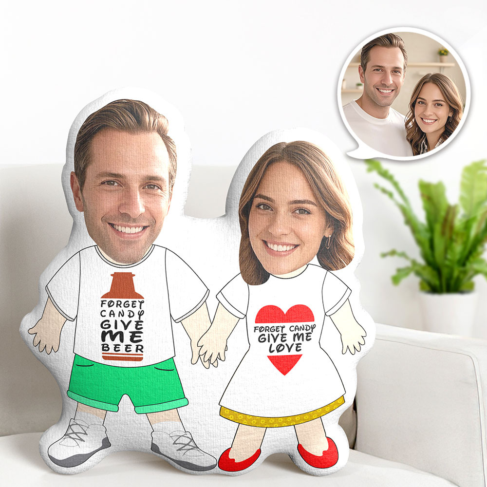 Valentine's Day Couple Minme Pillow Memorial Day Pillow Custom Photo Face Pillow Give Me Love Couple Photo Face Pillow Face Picture Pillow Dolls and Toys - auphotoblanket