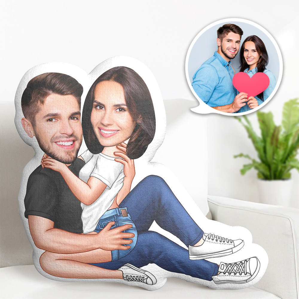Custom Photo Face Pillow Funny Sexy Couple Kissing On Couch Photo Face Pillow Face Picture Pillow Dolls and Toys Face Body Pillow Personalized Doll - auphotoblanket