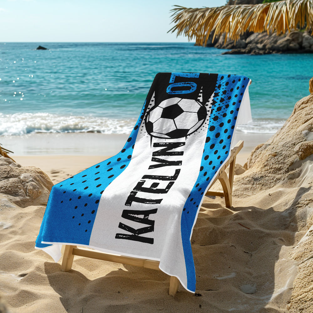 Personalised Balls Beach Towel for Beach Sports Perfect Gifts - auphotoblanket