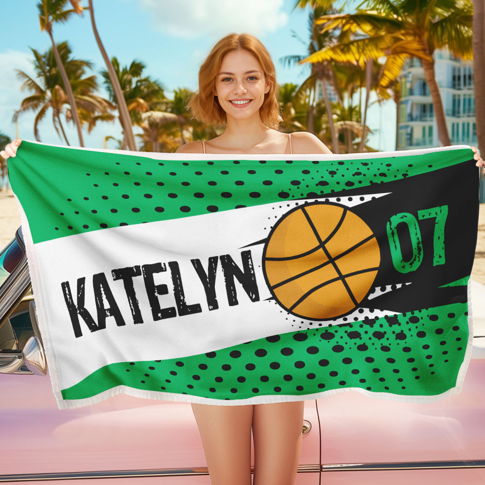 Personalised Balls Beach Towel for Beach Sports Perfect Gifts - auphotoblanket