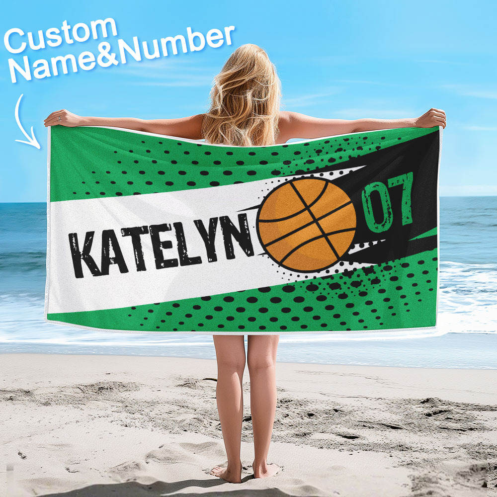 Personalised Balls Beach Towel for Beach Sports Perfect Gifts - auphotoblanket