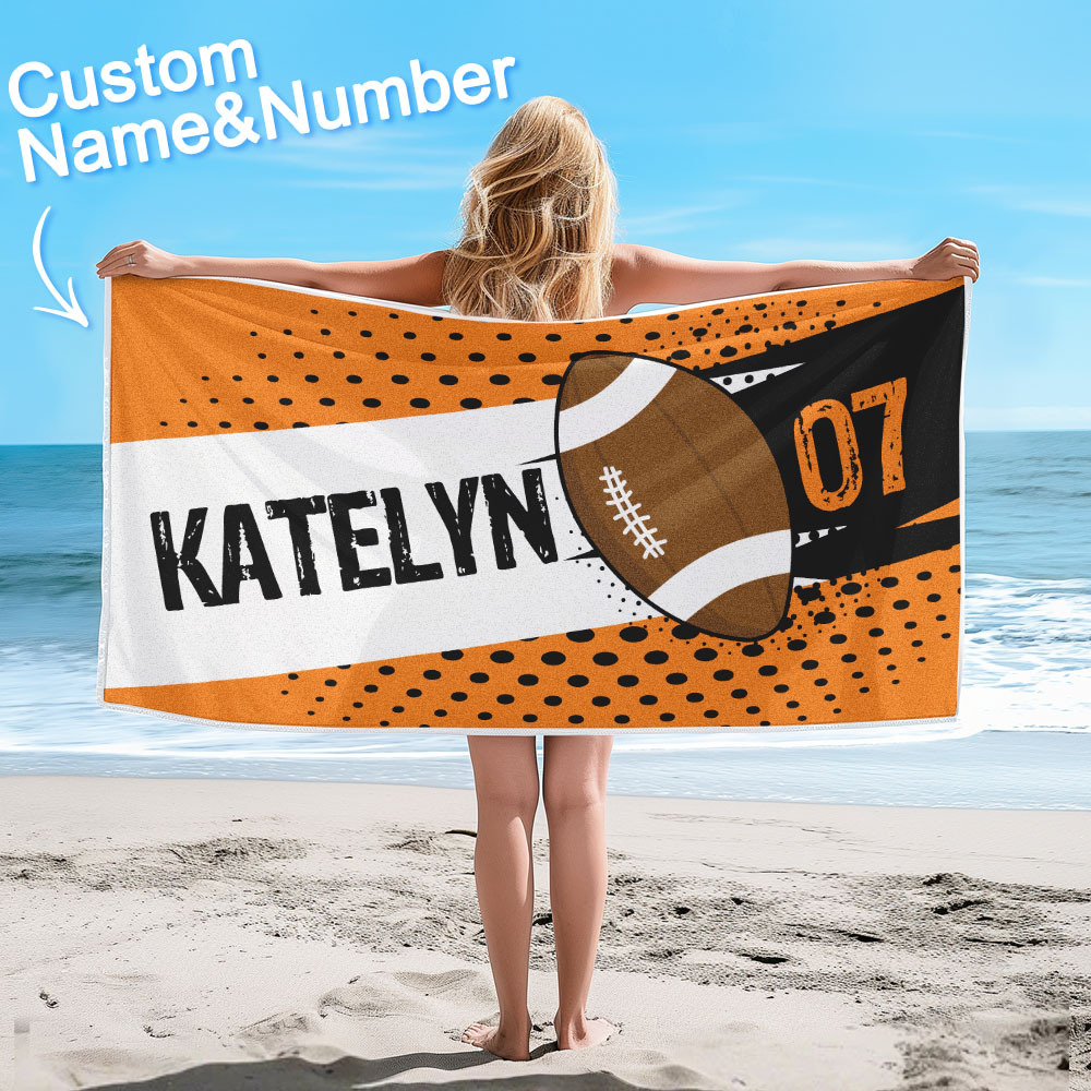 Personalised Balls Beach Towel for Beach Sports Perfect Gifts - auphotoblanket