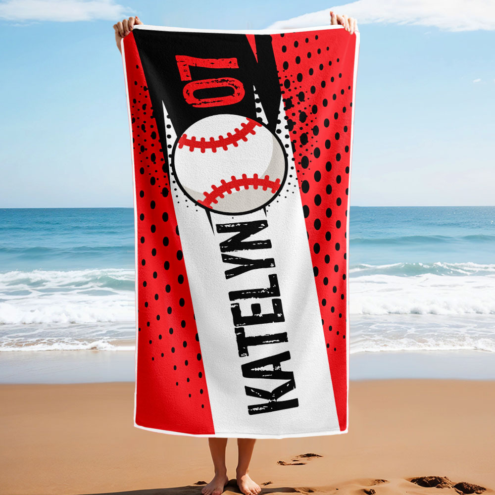 Personalised Balls Beach Towel for Beach Sports Perfect Gifts - auphotoblanket