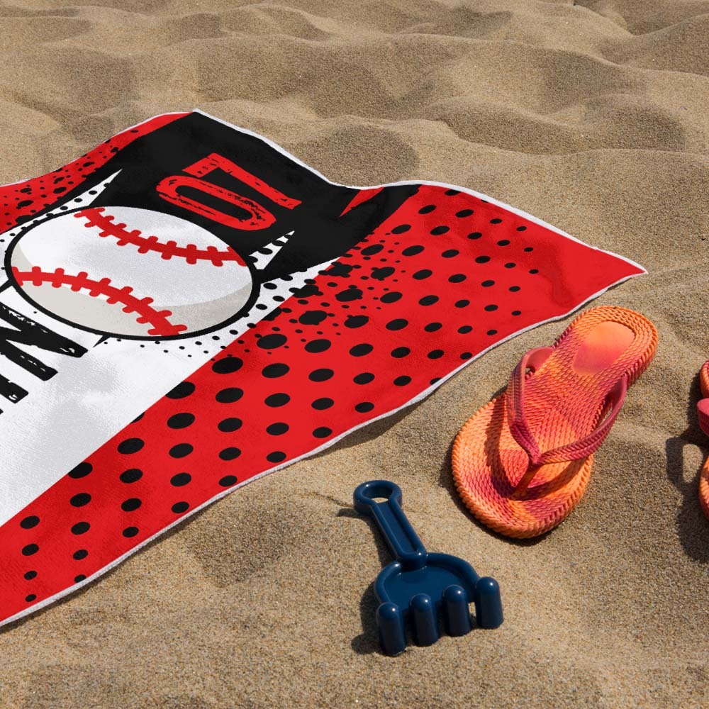 Personalised Balls Beach Towel for Beach Sports Perfect Gifts - auphotoblanket