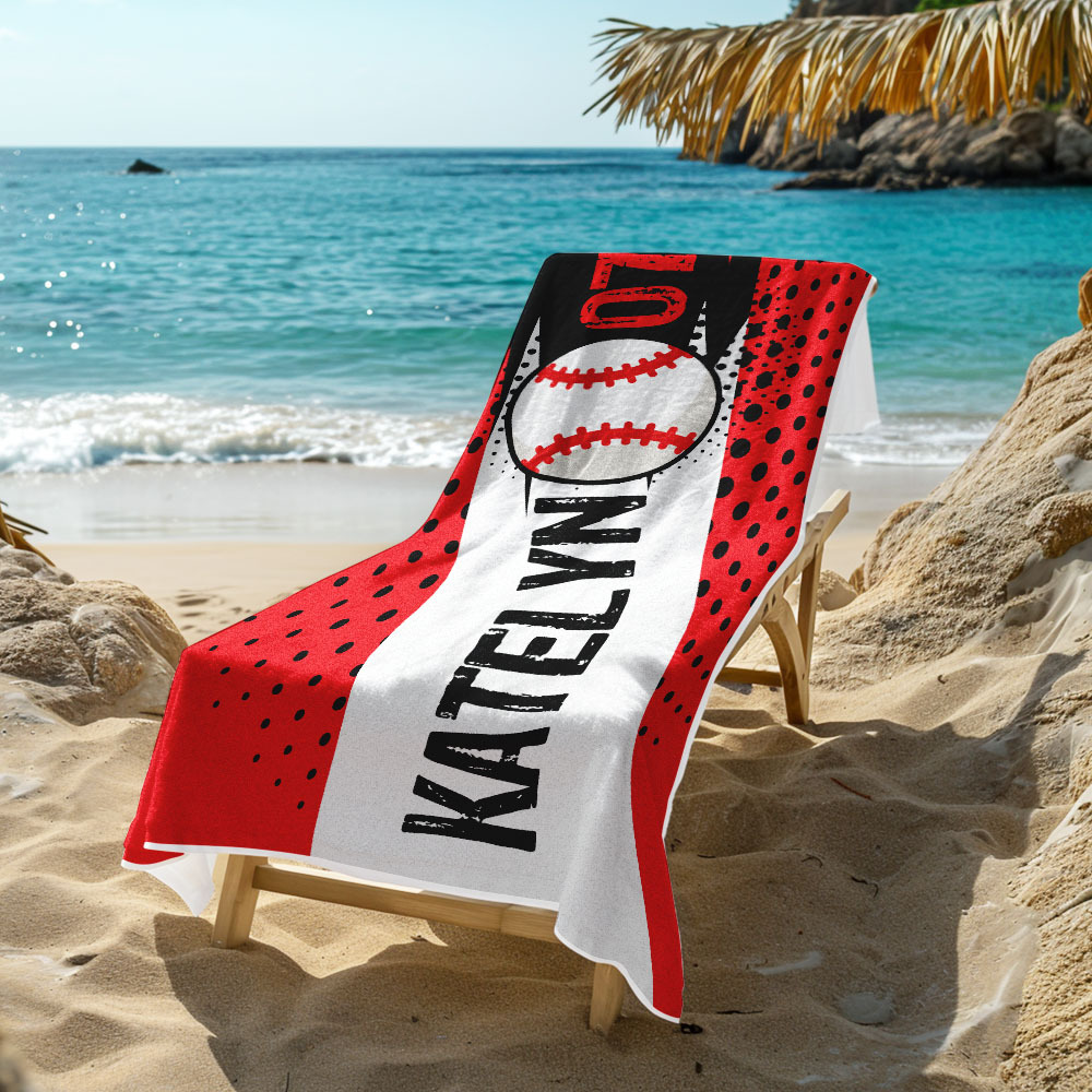 Personalised Balls Beach Towel for Beach Sports Perfect Gifts - auphotoblanket