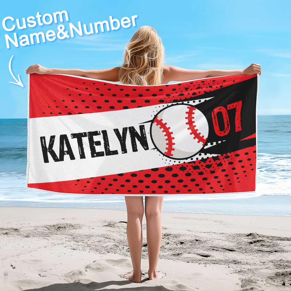 Personalised Balls Beach Towel for Beach Sports Perfect Gifts - auphotoblanket