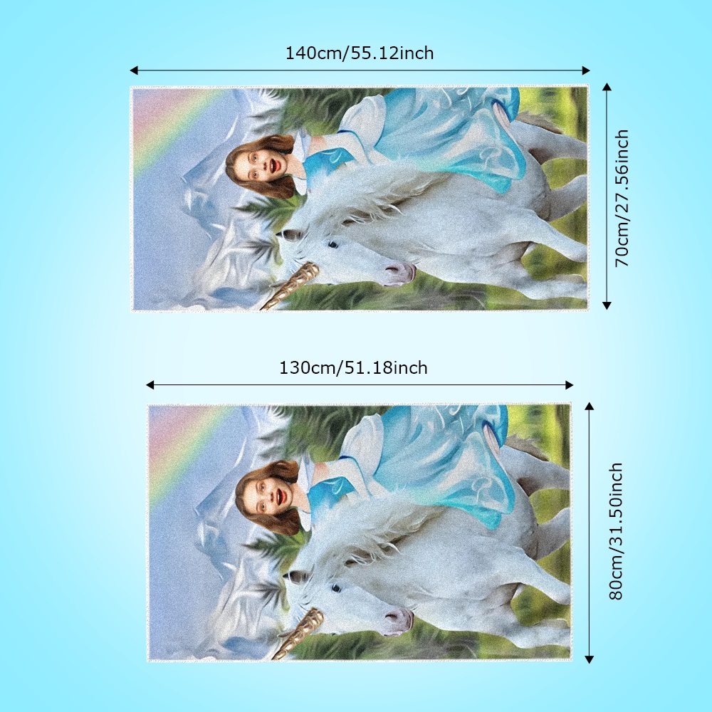 Custom Photo Face Beach Towel Personalized Shark Best Gift for Kid - auphotoblanket