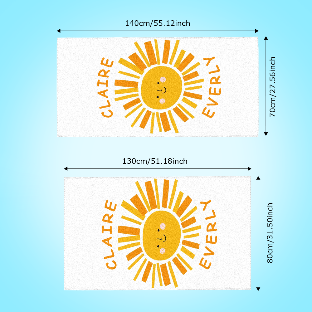 Personalized Sunny Beach Towel Beach Gift for Kids - auphotoblanket
