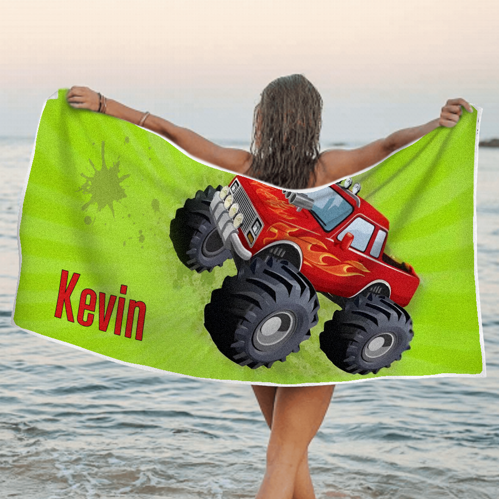 Custom Personalized Lovely Cartoon Car Beach towels for Summer & Beach - auphotoblanket
