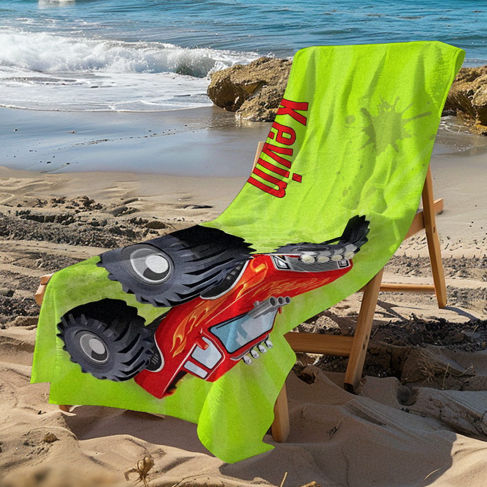 Custom Personalized Lovely Cartoon Car Beach towels for Summer & Beach - auphotoblanket