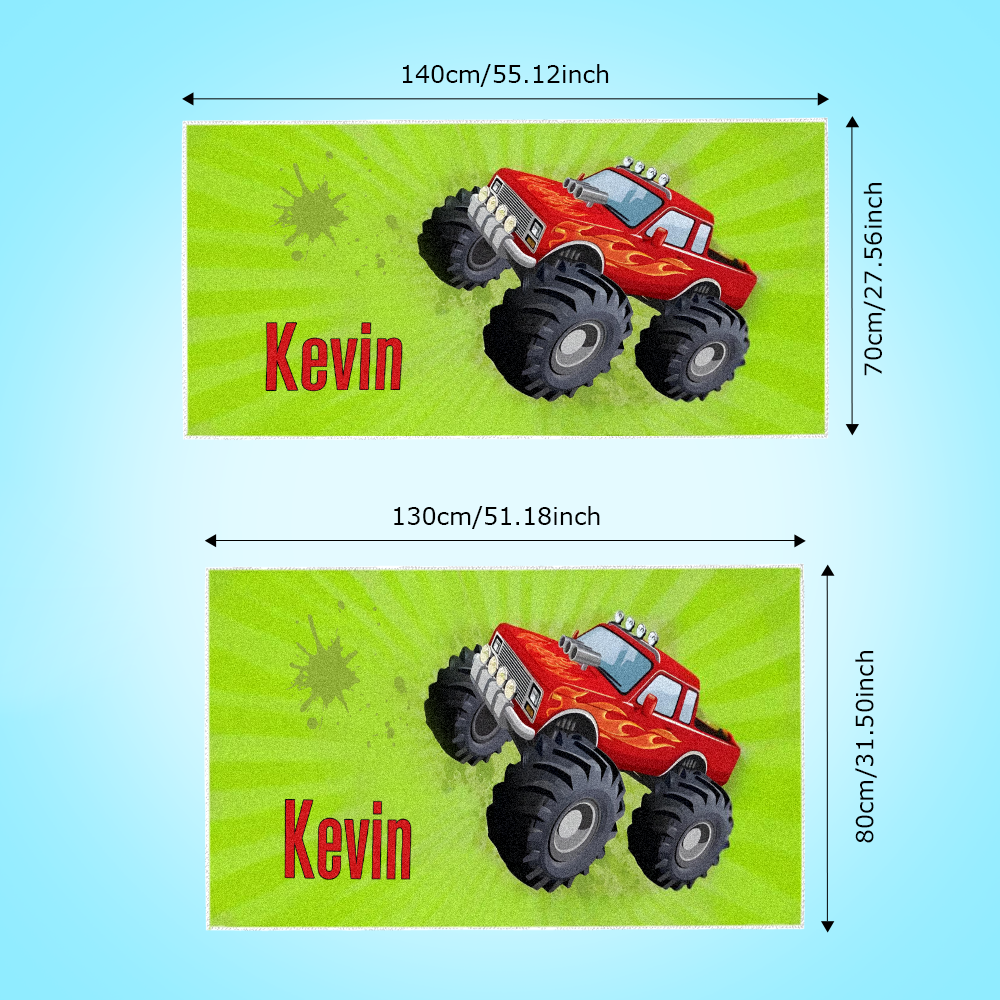 Custom Personalized Lovely Cartoon Car Beach towels for Summer & Beach - auphotoblanket