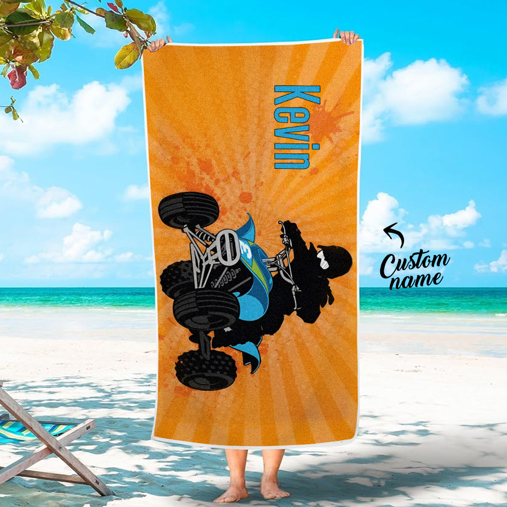 Custom Personalized Lovely Cartoon Car Beach towels for Summer & Beach - auphotoblanket
