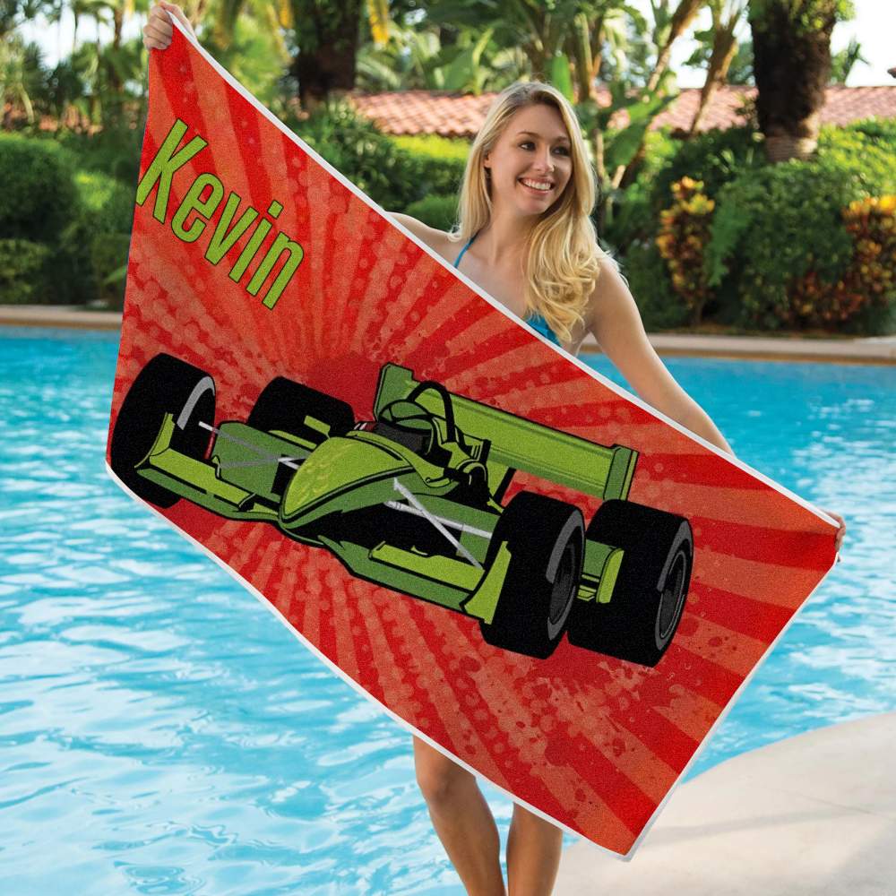 Custom Personalized Lovely Cartoon Car Beach towels for Summer & Beach - auphotoblanket