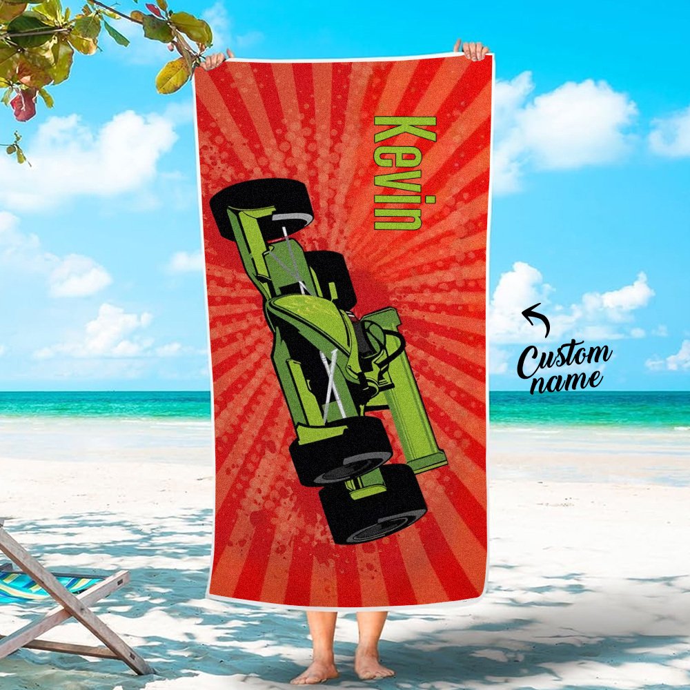 Custom Personalized Lovely Cartoon Car Beach towels for Summer & Beach - auphotoblanket
