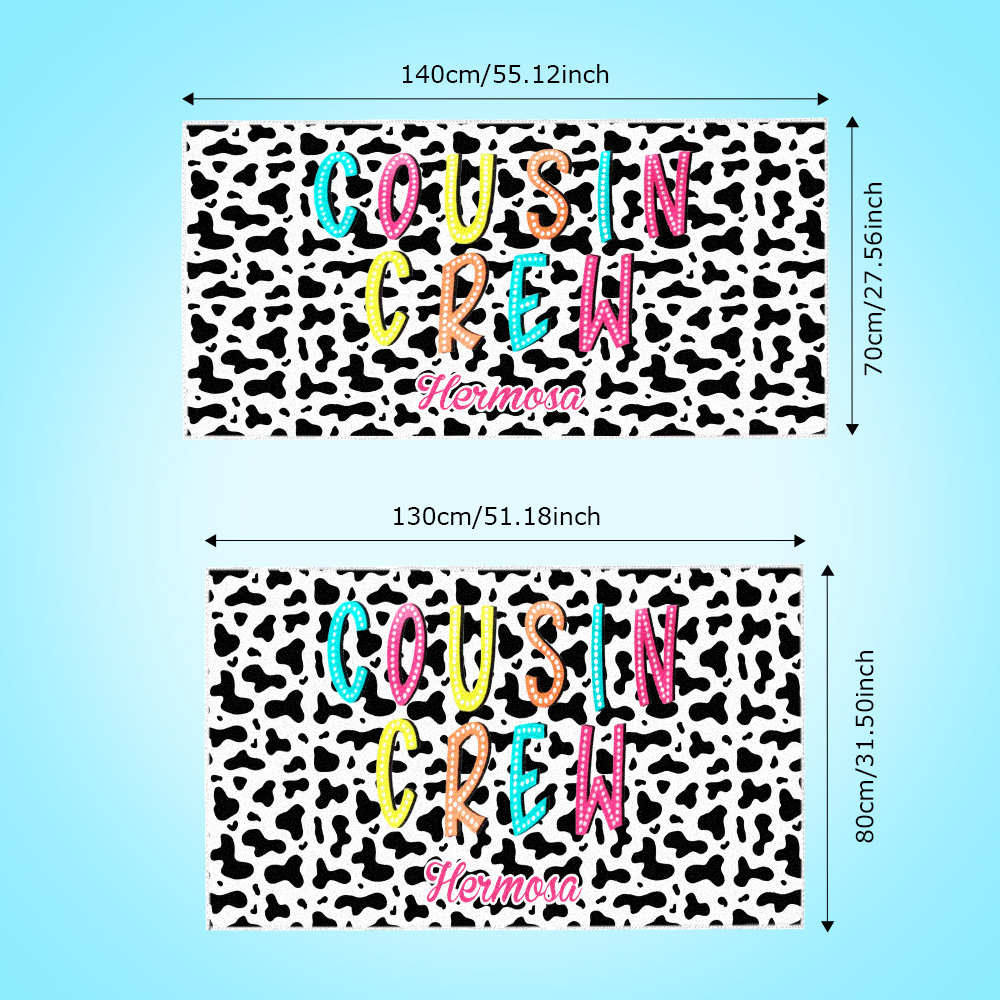 Custom Cousin Crew Beach Towel with Name Beach Towel Family Reunion Gift - auphotoblanket