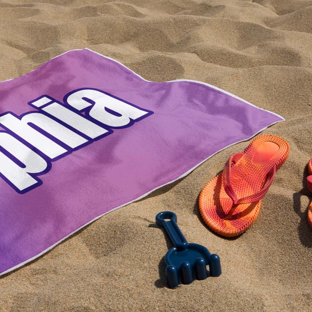 Custom Beach Towel Ombre Custom Name Beach Towel Personalized Gift Towel - auphotoblanket