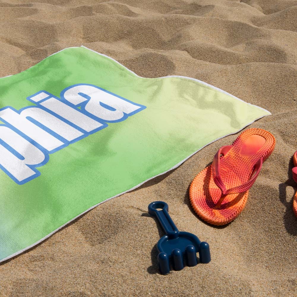 Custom Beach Towel Ombre Custom Name Beach Towel Personalized Gift Towel - auphotoblanket