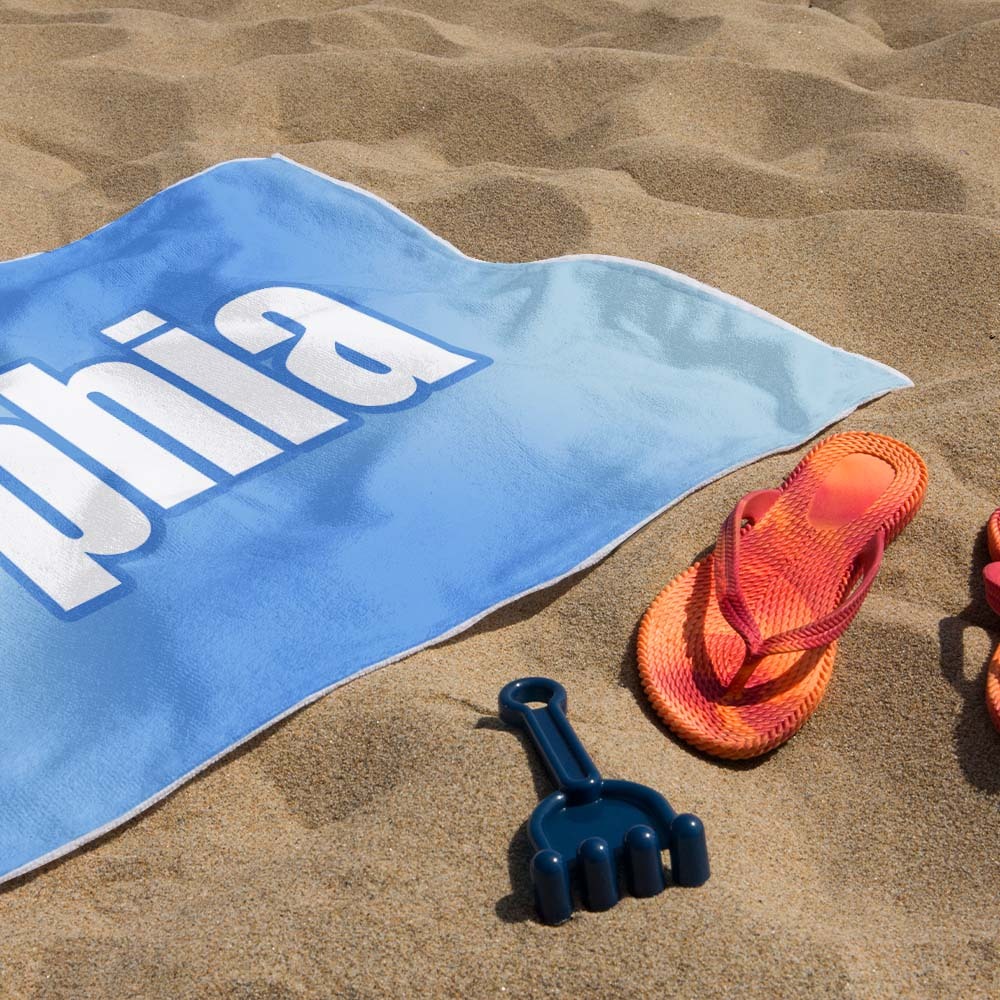 Custom Beach Towel Ombre Custom Name Beach Towel Personalized Gift Towel - auphotoblanket