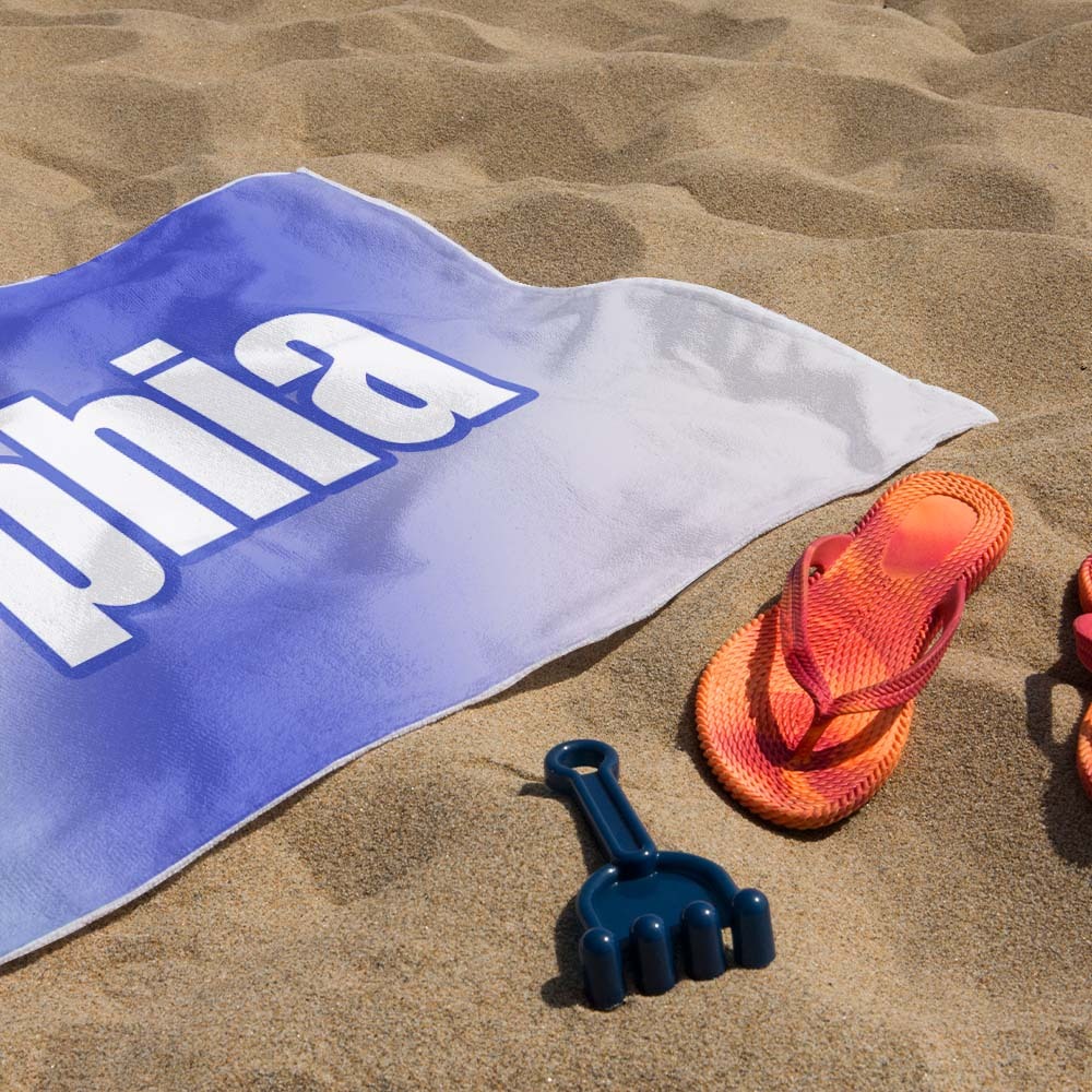 Custom Beach Towel Ombre Custom Name Beach Towel Personalized Gift Towel - auphotoblanket