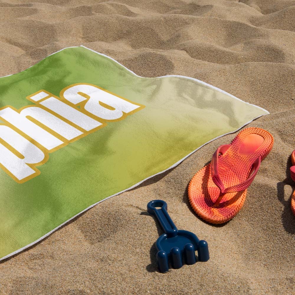 Custom Beach Towel Ombre Custom Name Beach Towel Personalized Gift Towel - auphotoblanket