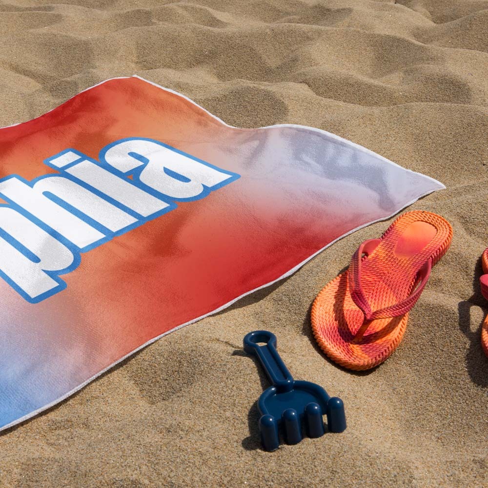 Custom Beach Towel Ombre Custom Name Beach Towel Personalized Gift Towel - auphotoblanket