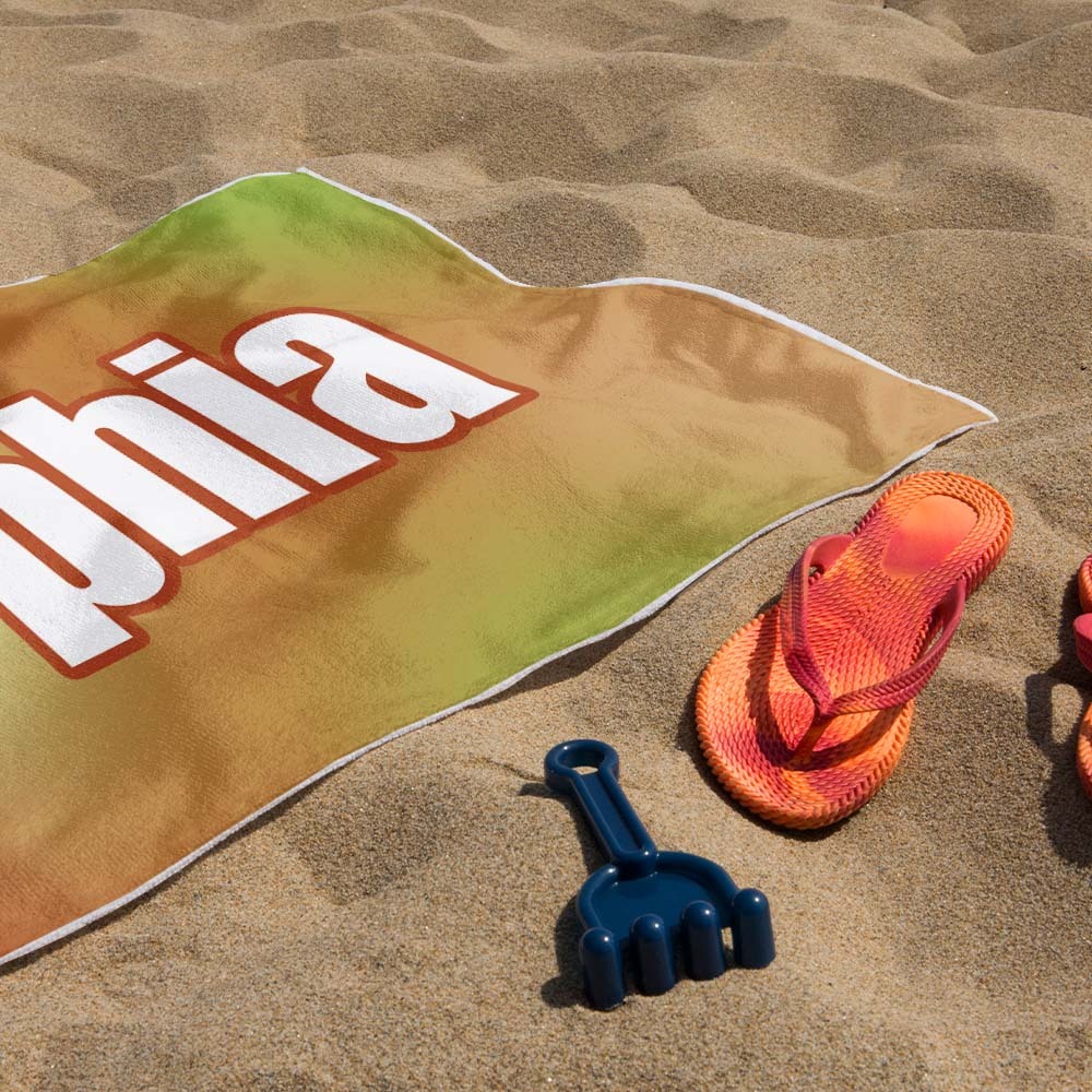 Custom Beach Towel Ombre Custom Name Beach Towel Personalized Gift Towel - auphotoblanket