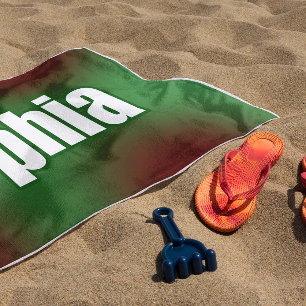 Custom Beach Towel Ombre Custom Name Beach Towel Personalized Gift Towel - auphotoblanket