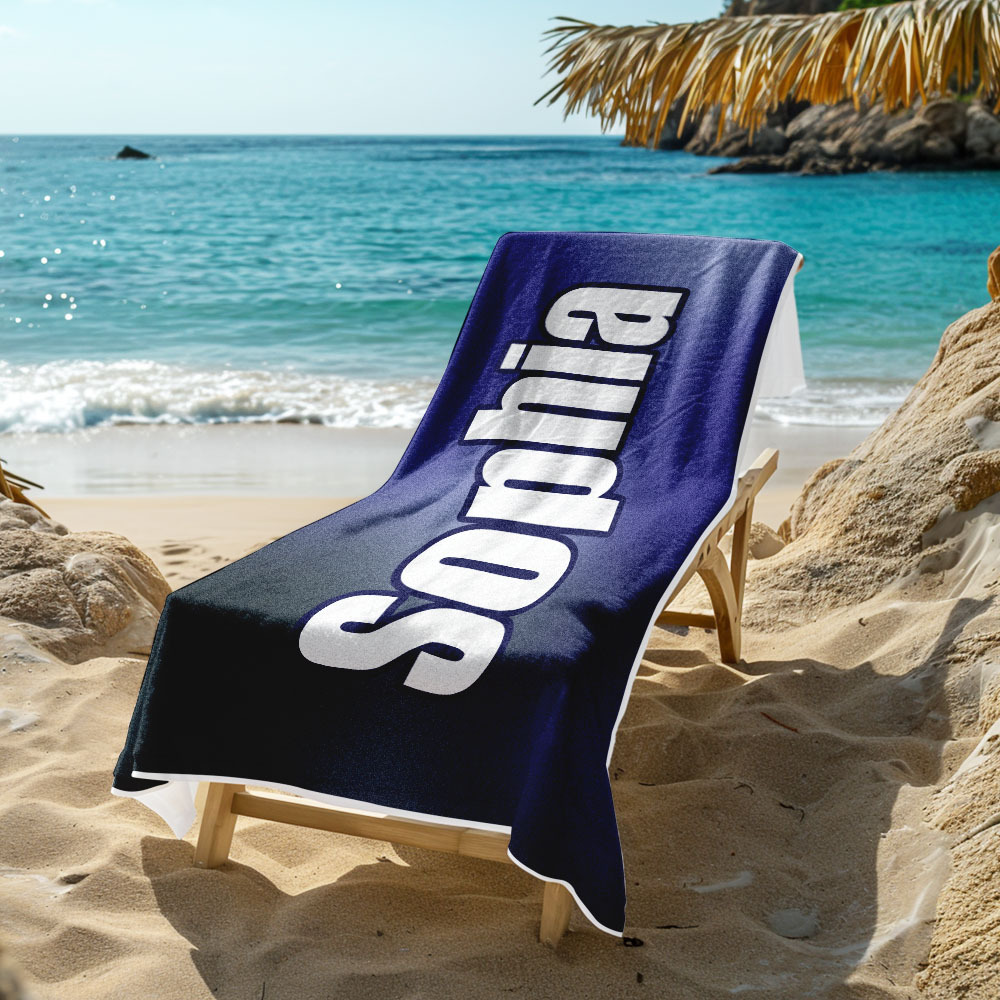 Custom Beach Towel Ombre Custom Name Beach Towel Personalized Gift Towel - auphotoblanket