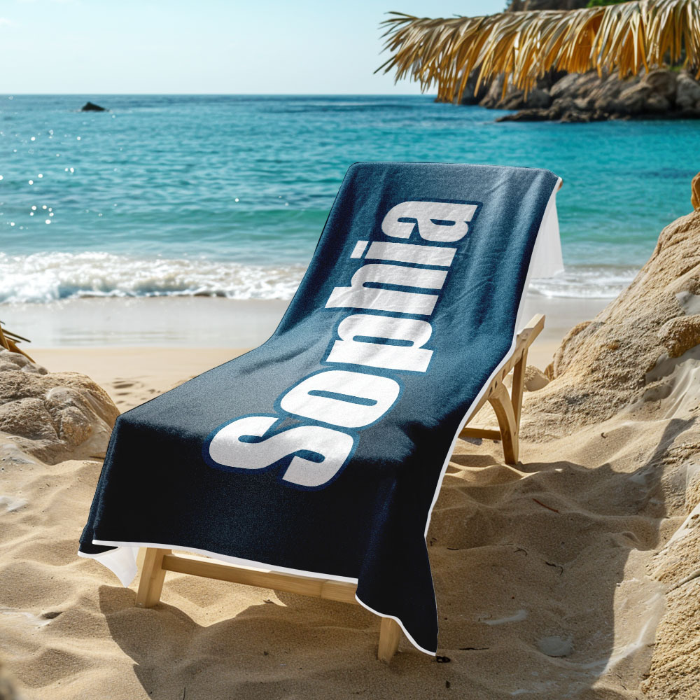 Custom Beach Towel Ombre Custom Name Beach Towel Personalized Gift Towel - auphotoblanket