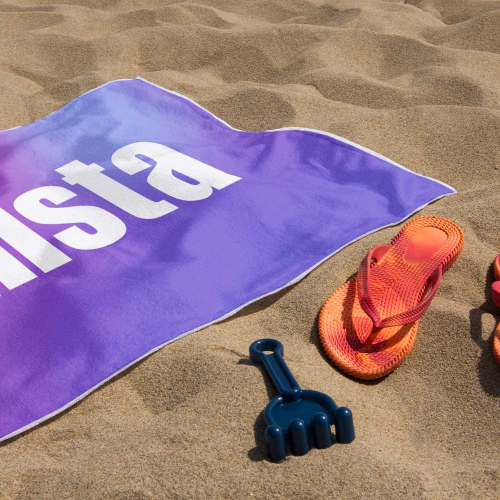 Custom Beach Towel with Name Ombre Multi Color Beach Towel  Personalized Pool Towel Vacation Gift Girl Trip Gift - auphotoblanket