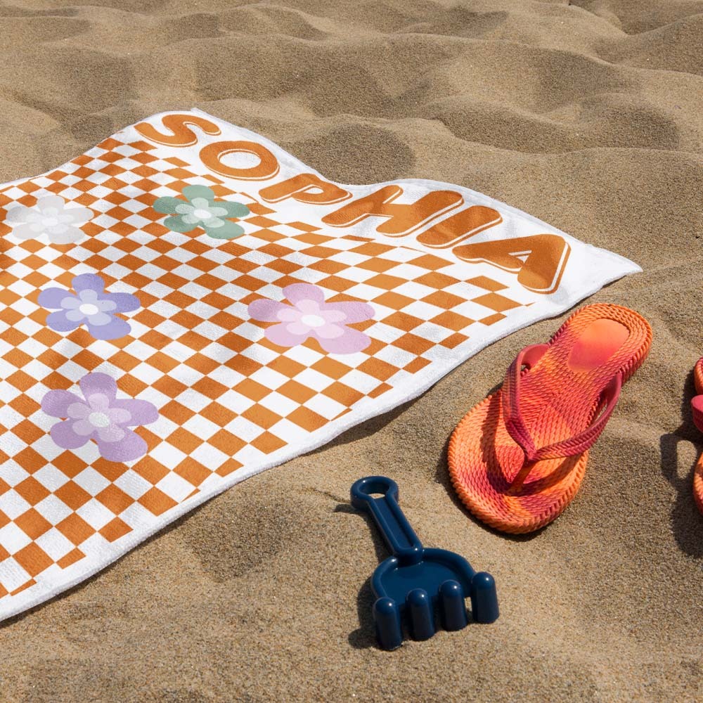 Personalized Floral Beach Towel Retro Multi Style Vacation Gifts - auphotoblanket