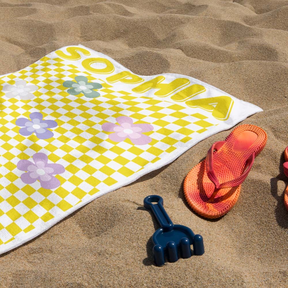 Personalized Floral Beach Towel Retro Multi Style Vacation Gifts - auphotoblanket